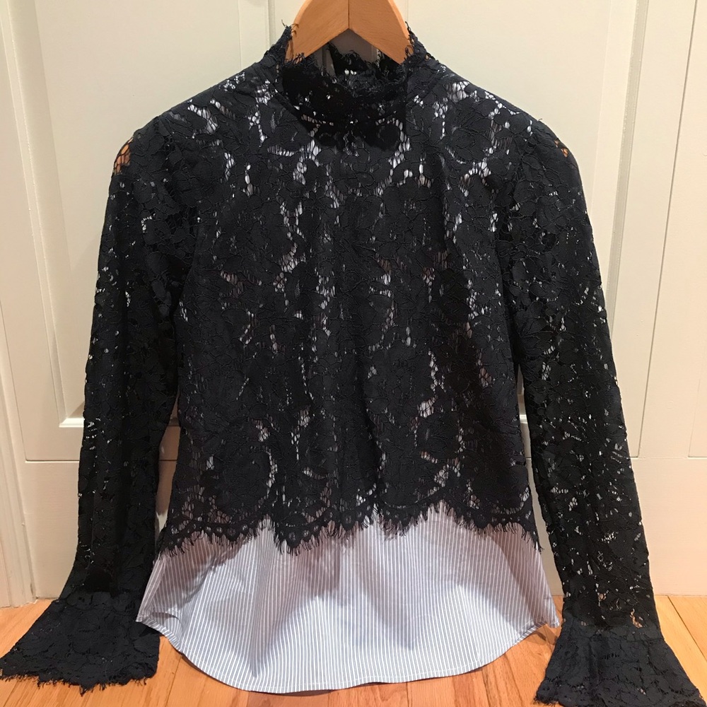 Lace overlay blouse